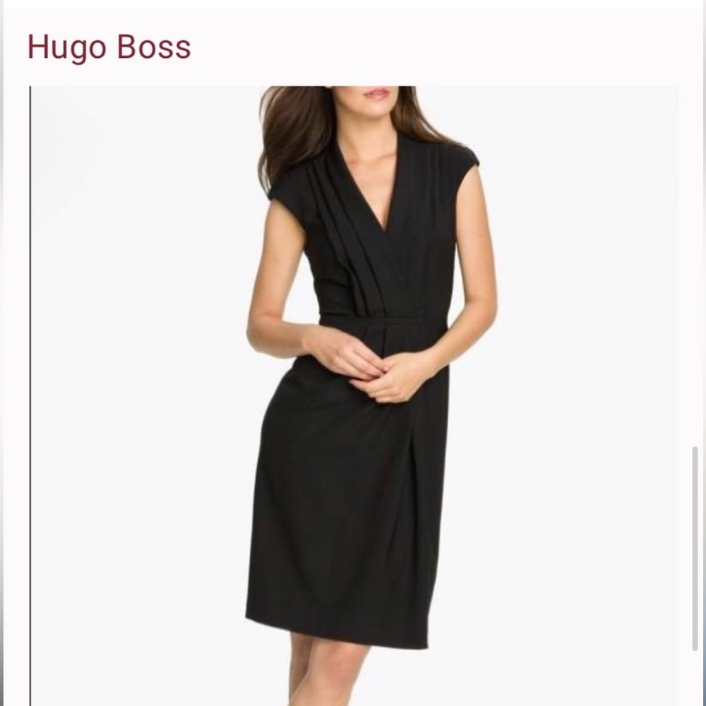 Hugo Boss black pleated sheath dress. Sz 0